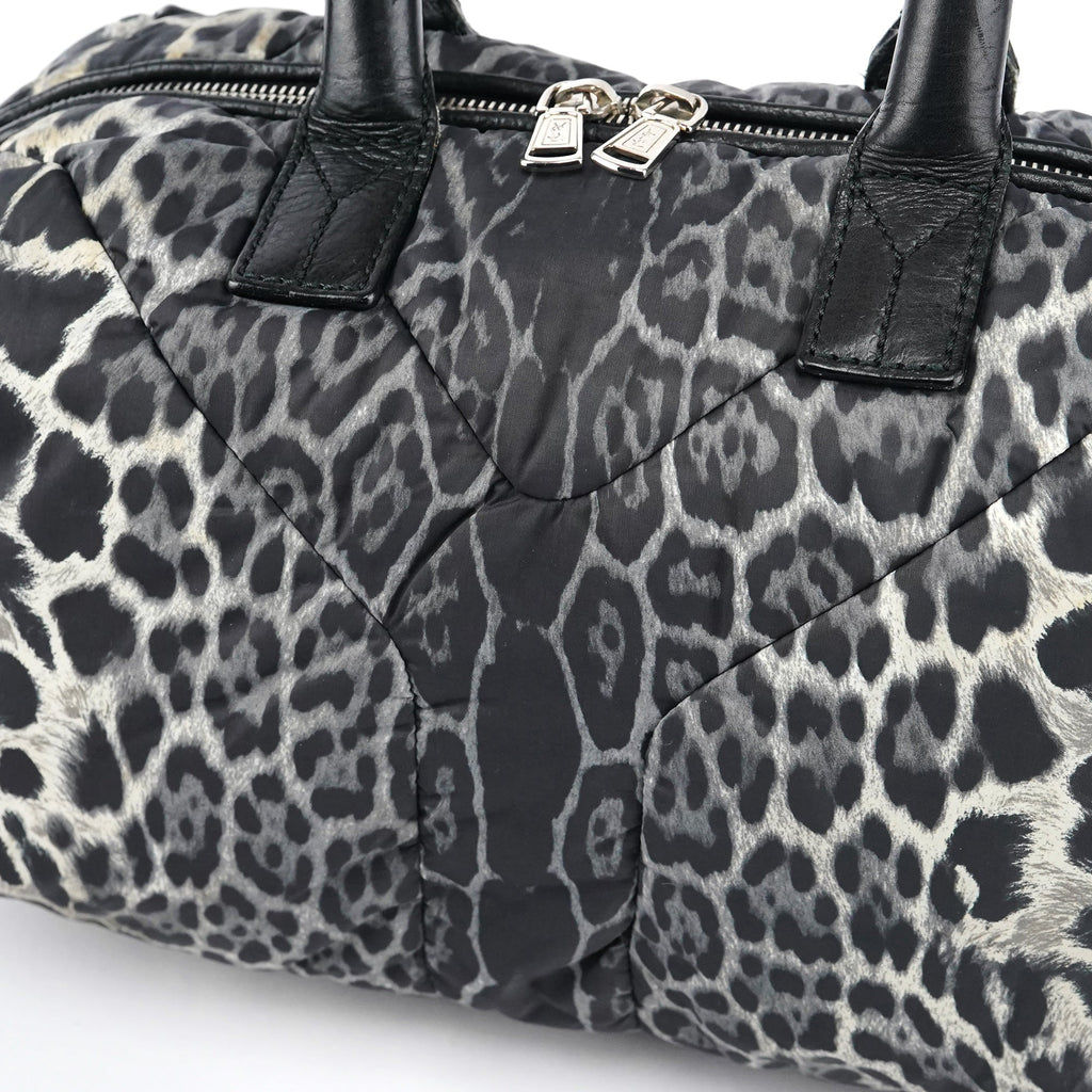 208315 Leopard Nylon Y Boston Bag