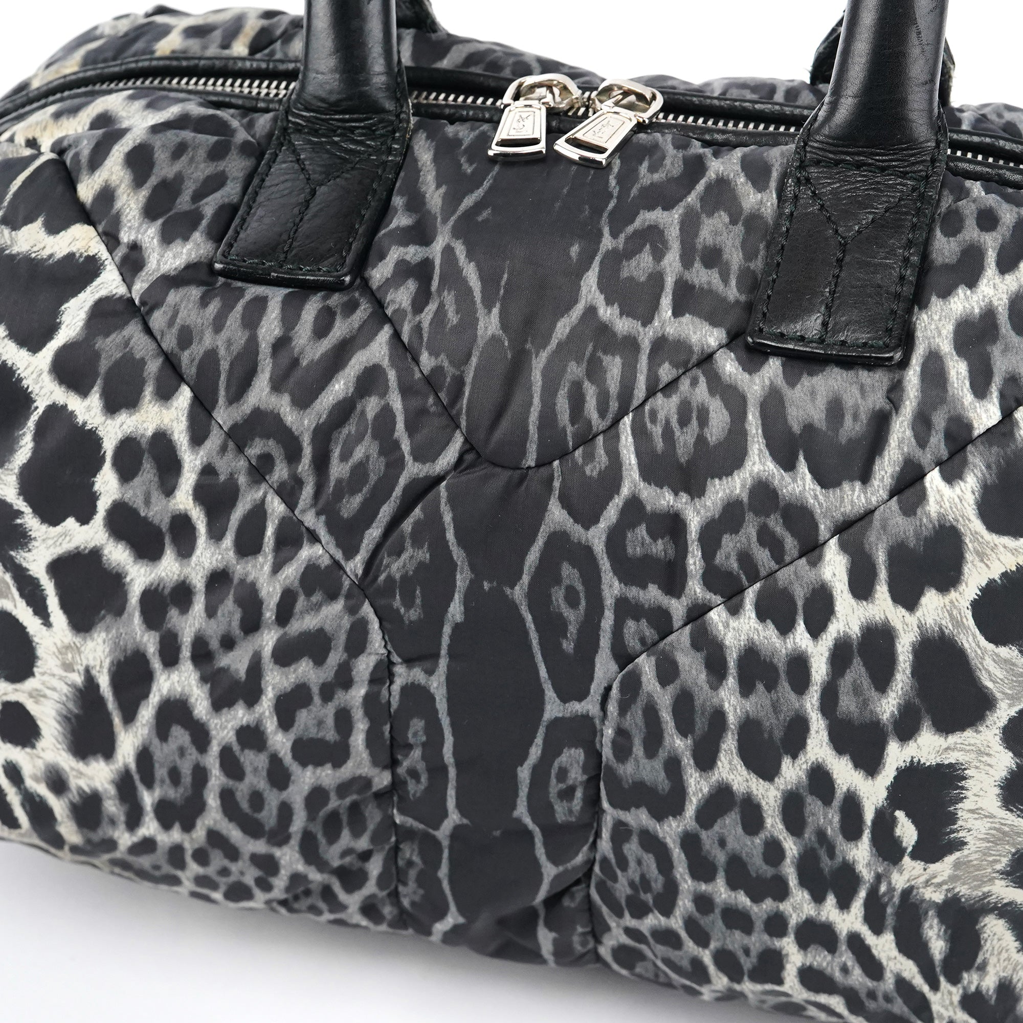 208315 Leopard Nylon Y Boston Bag