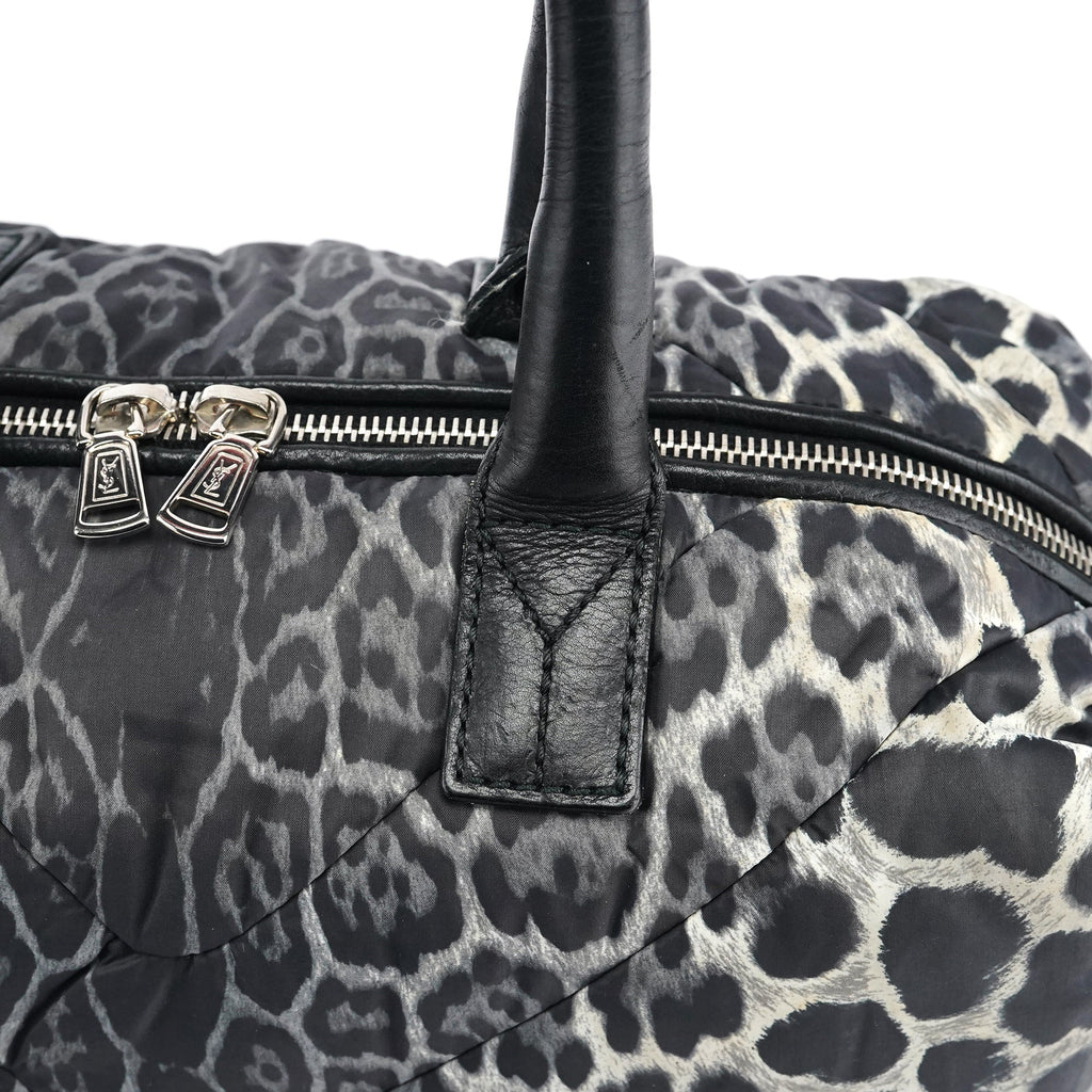 208315 Leopard Nylon Y Boston Bag