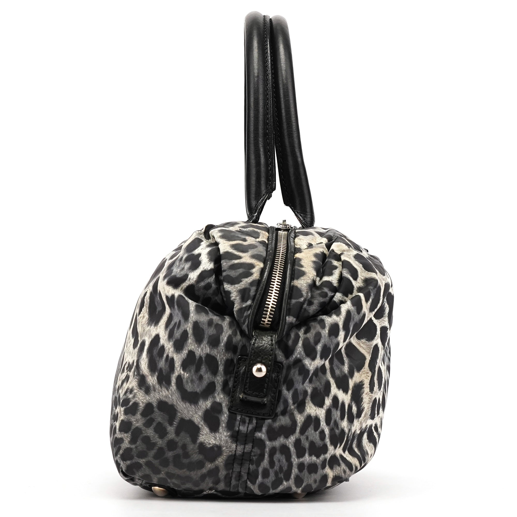 208315 Leopard Nylon Y Boston Bag