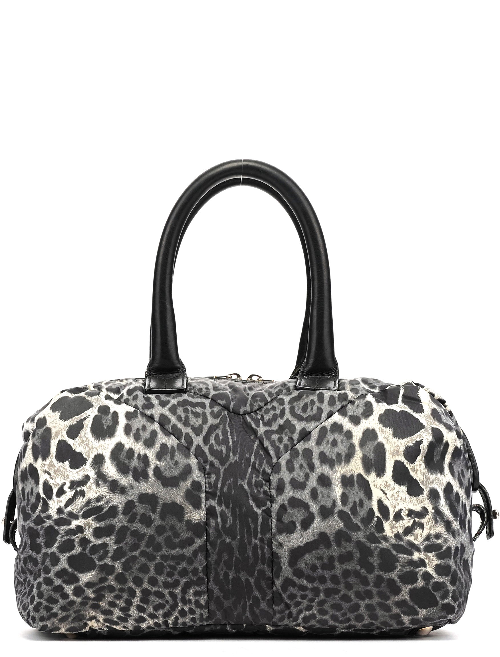 208315 Leopard Nylon Y Boston Bag