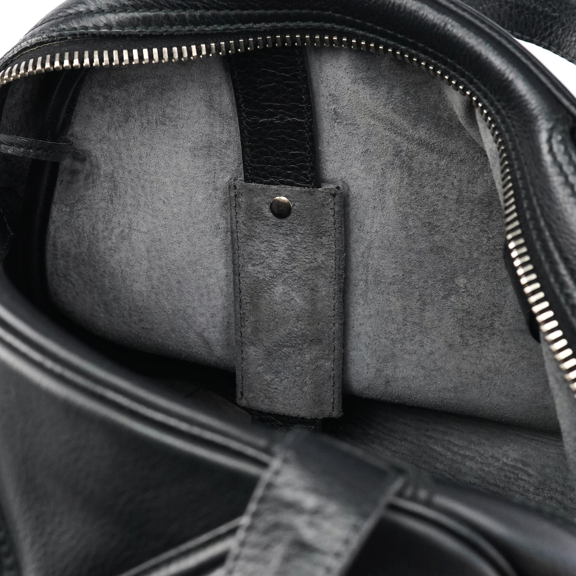 220177 Black Pebbled Leather Bow Tote Bag