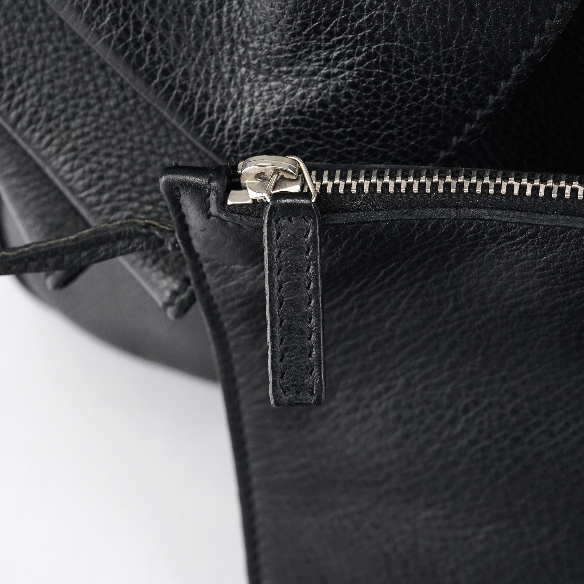 220177 Black Pebbled Leather Bow Tote Bag