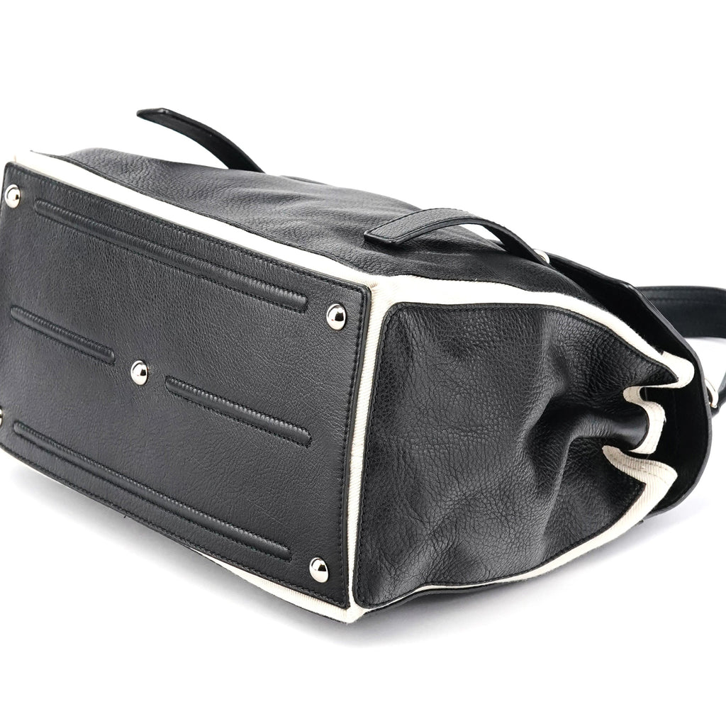 229680 Black Beige Leather Muse Two Bag