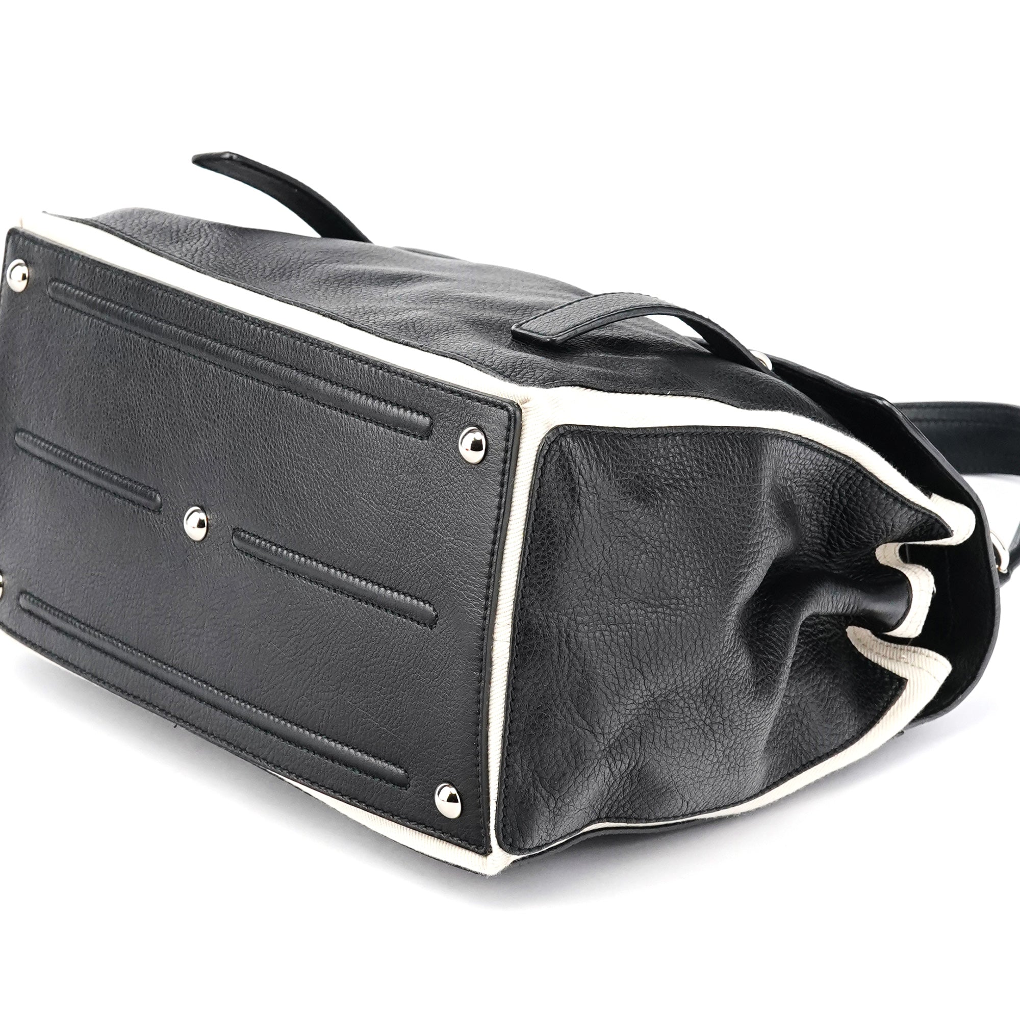 229680 Black Beige Leather Muse Two Bag
