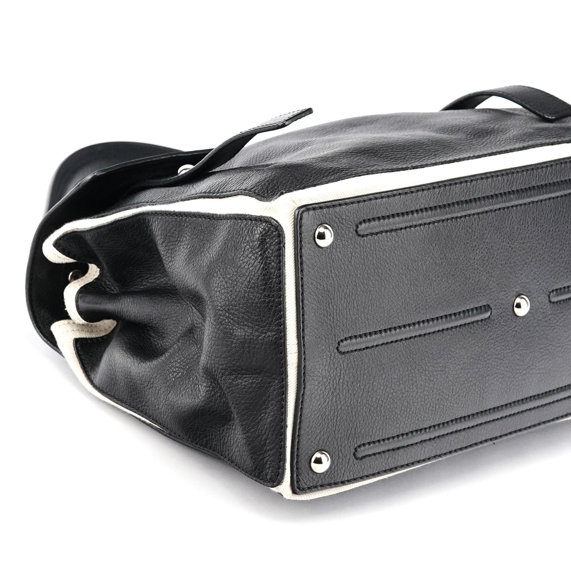 229680 Black Beige Leather Muse Two Bag