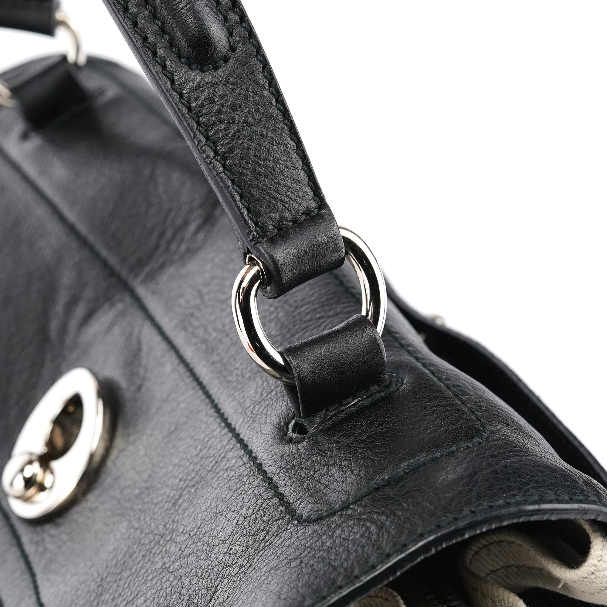 229680 Black Beige Leather Muse Two Bag