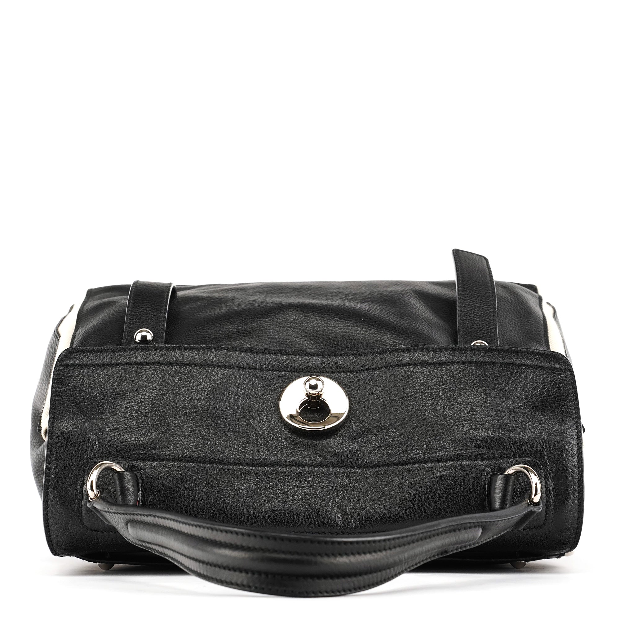 229680 Black Beige Leather Muse Two Bag