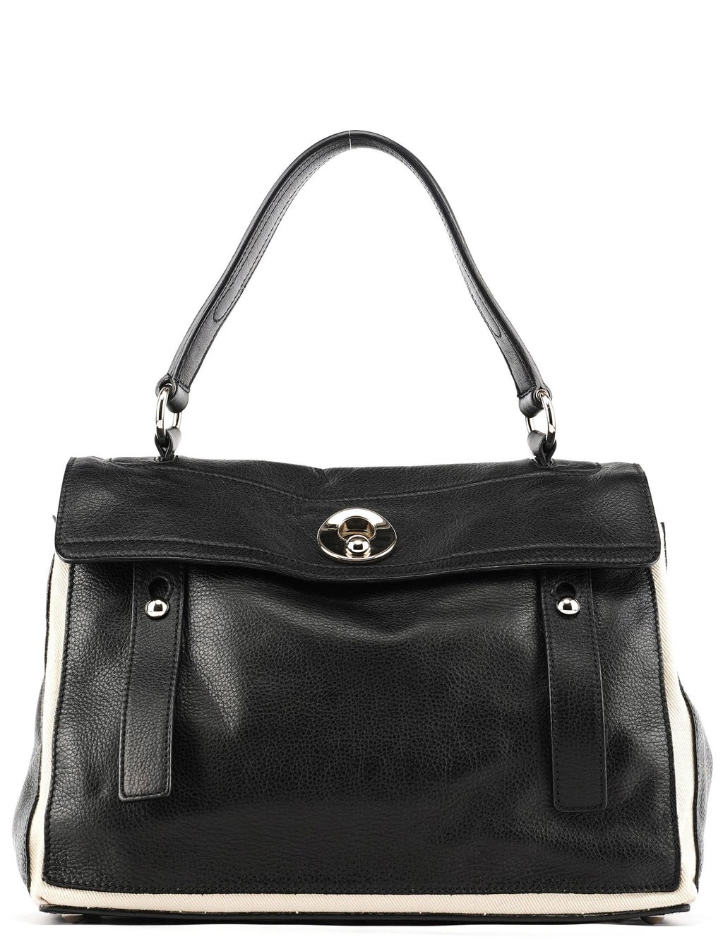 229680 Black Beige Leather Muse Two Bag
