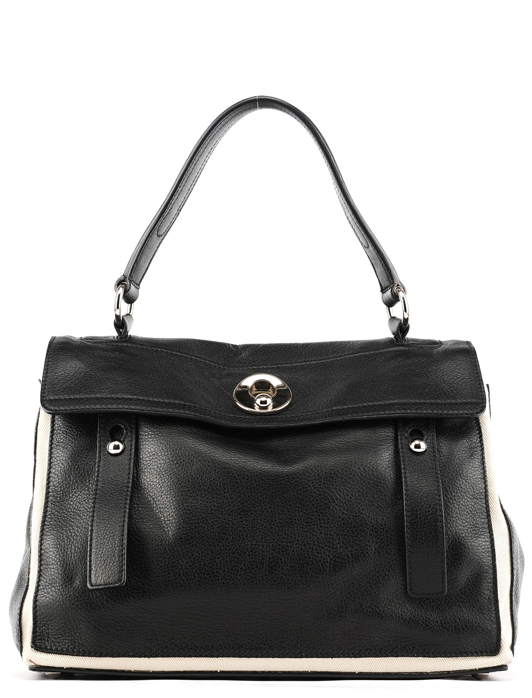 229680 Black Beige Leather Muse Two Bag