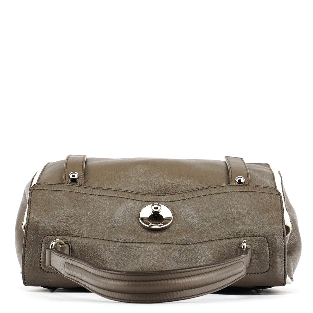 229680 Grey Ivory Leather Muse Two Bag