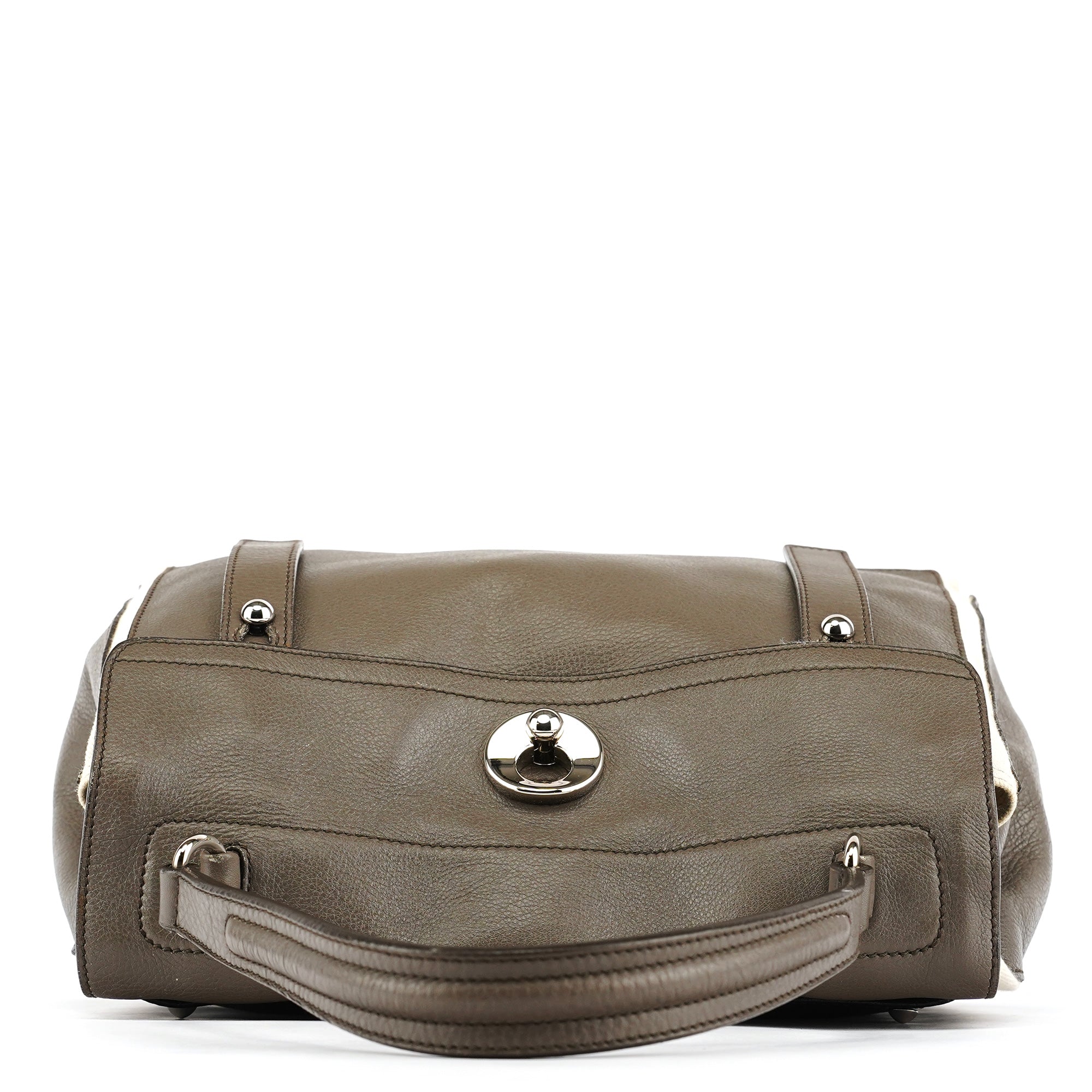 229680 Grey Ivory Leather Muse Two Bag