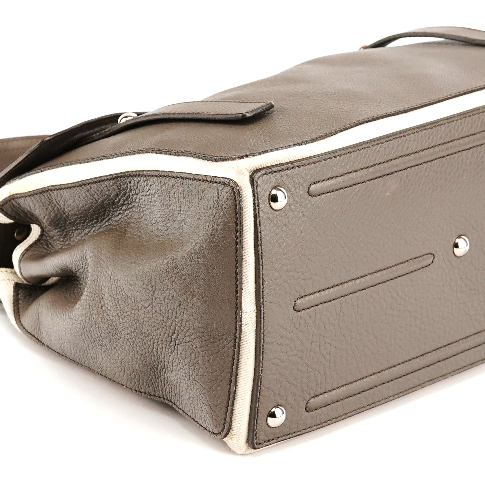 229680 Grey Ivory Leather Muse Two Bag