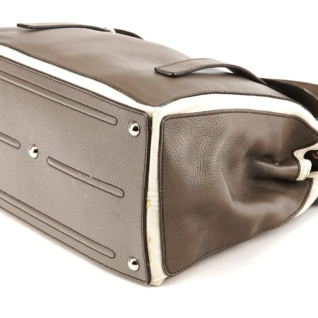 229680 Grey Ivory Leather Muse Two Bag