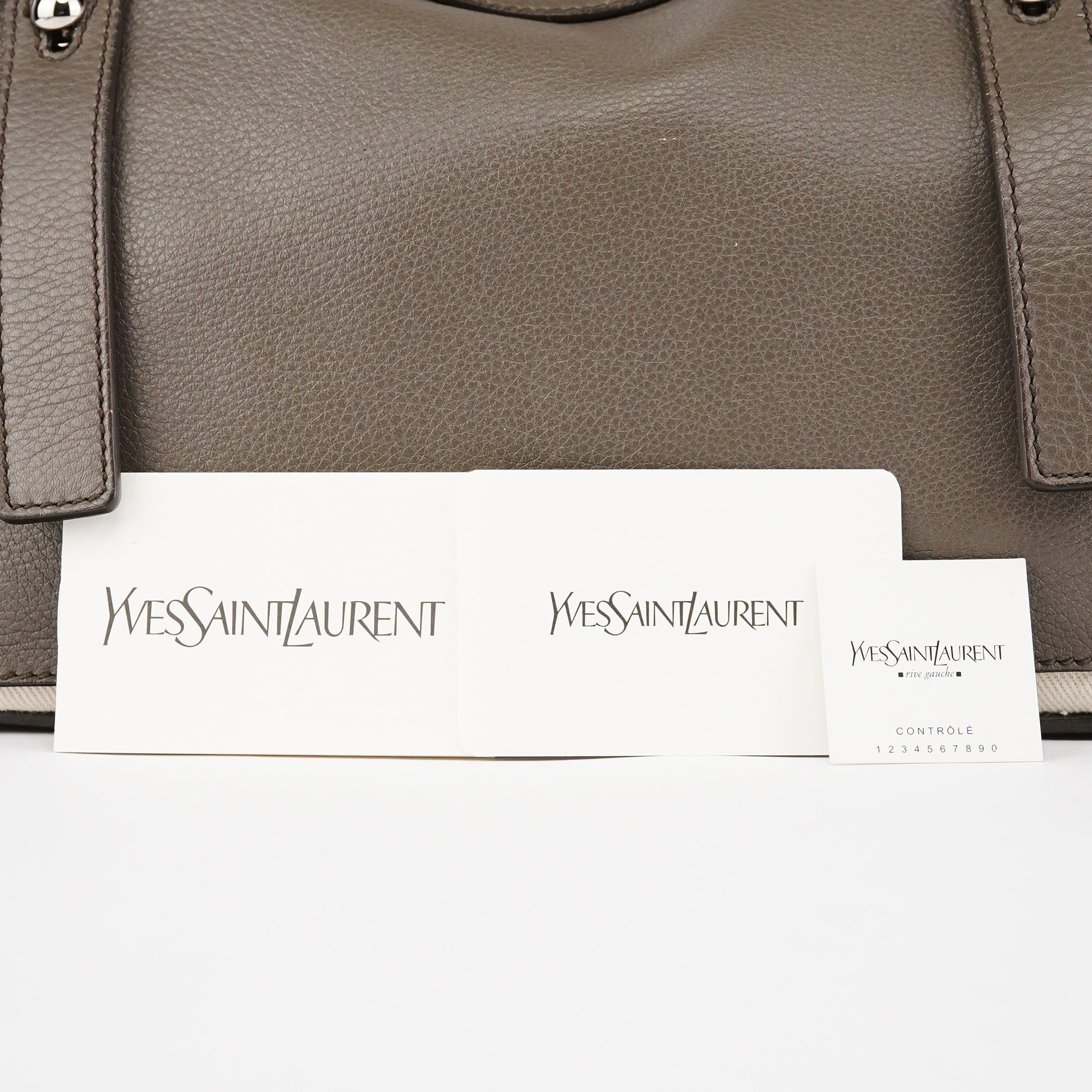 229680 Grey Ivory Leather Muse Two Bag