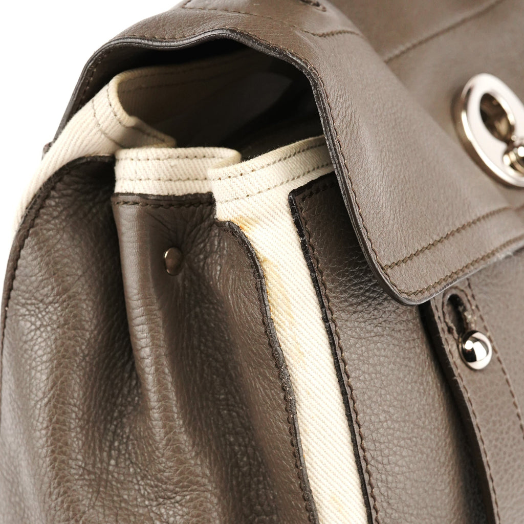 229680 Grey Ivory Leather Muse Two Bag