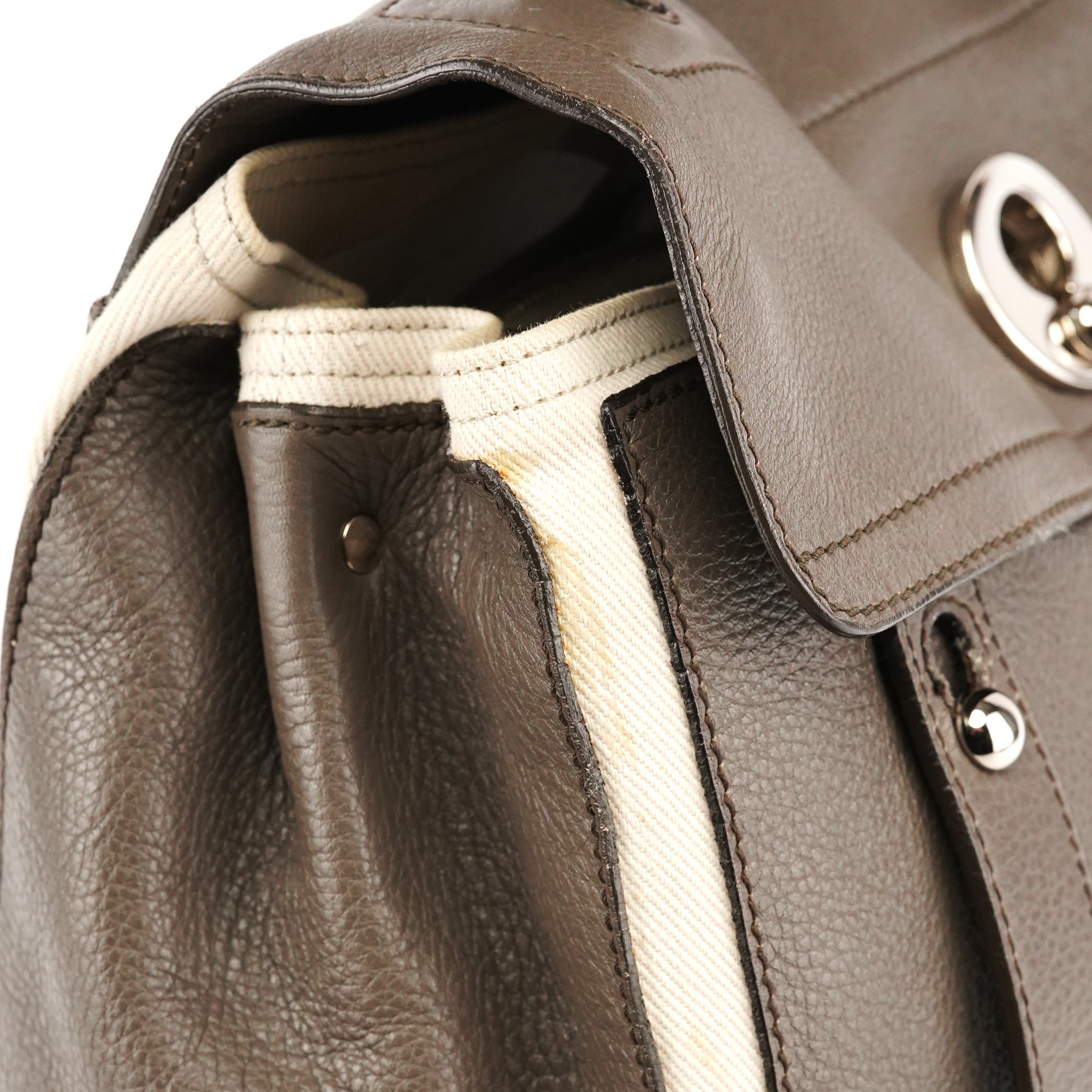 229680 Grey Ivory Leather Muse Two Bag
