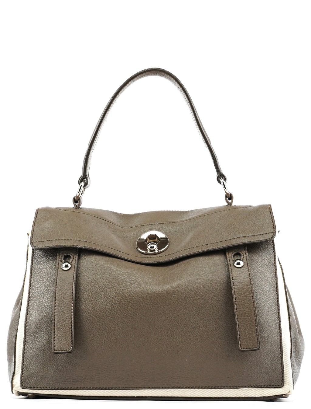 229680 Grey Ivory Leather Muse Two Bag