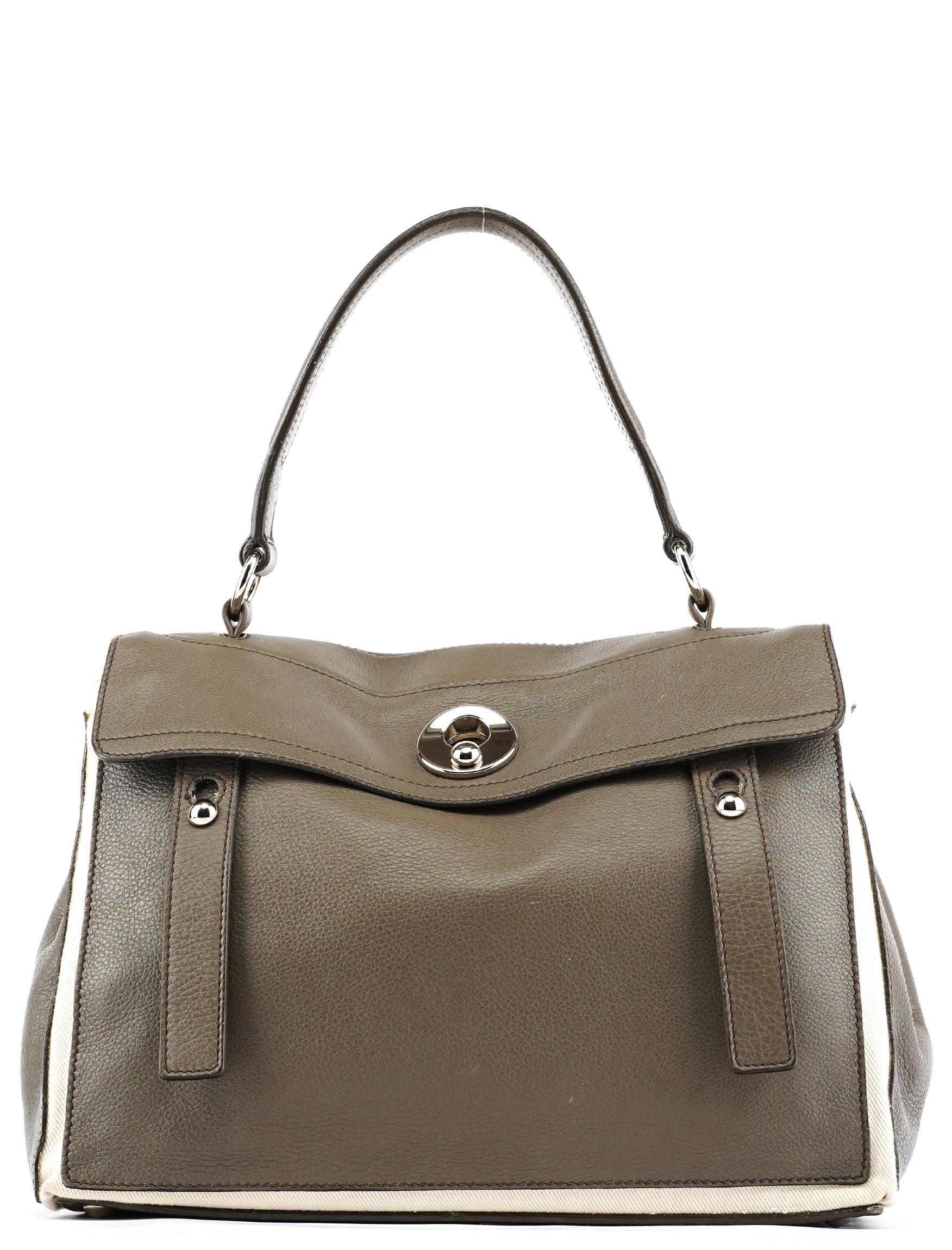 229680 Grey Ivory Leather Muse Two Bag