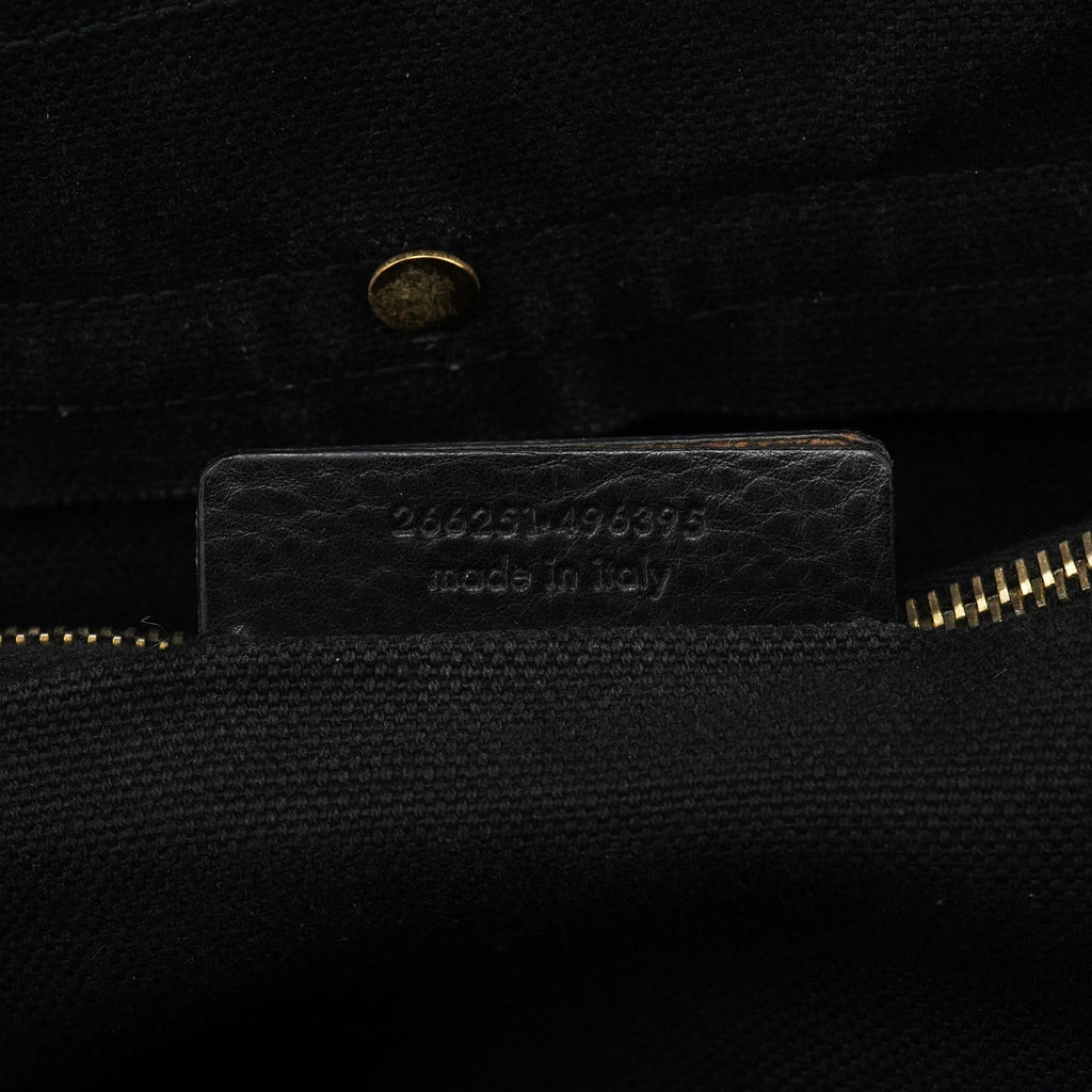 266251 Black Canvas Leather Muse Two Bag