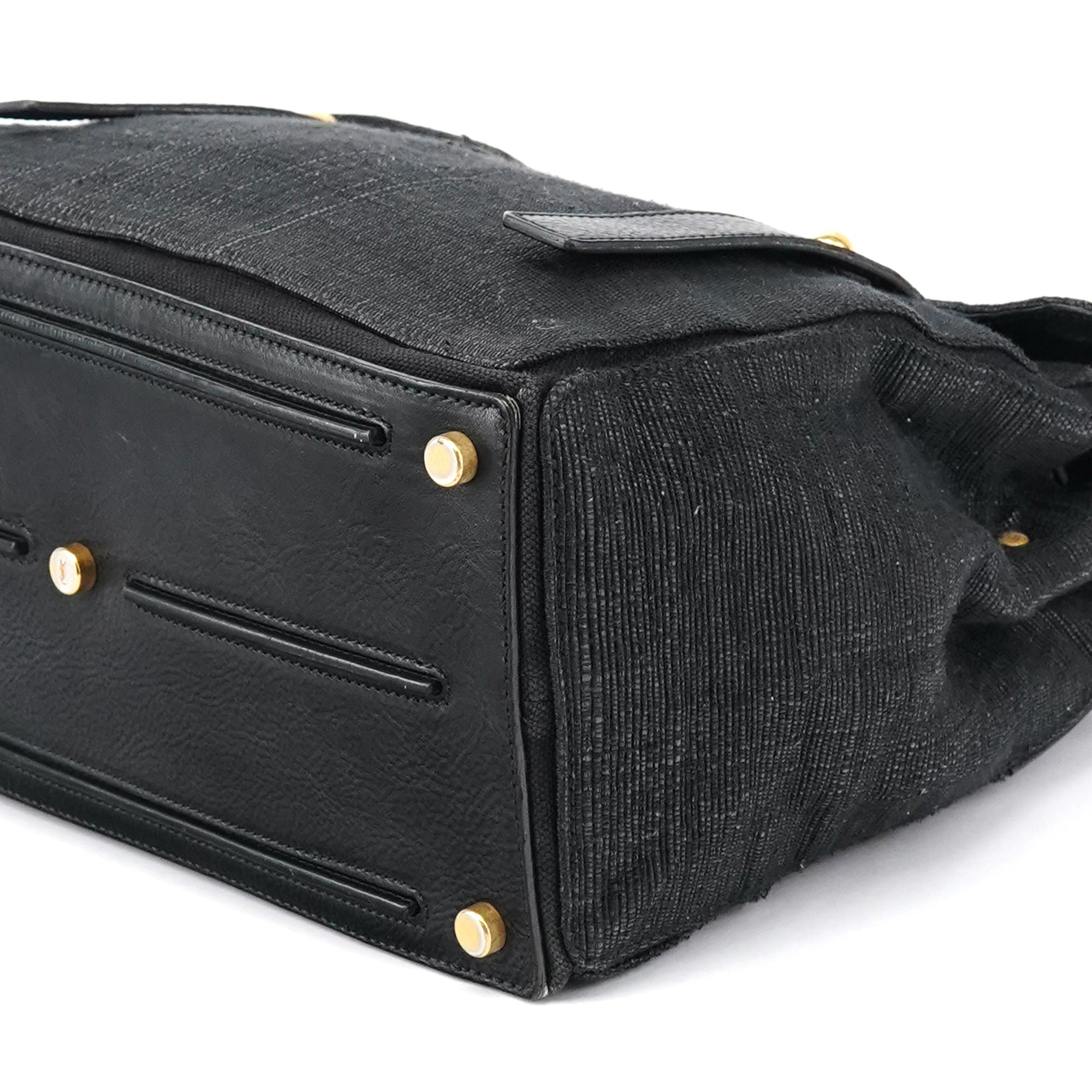 266251 Black Canvas Leather Muse Two Bag