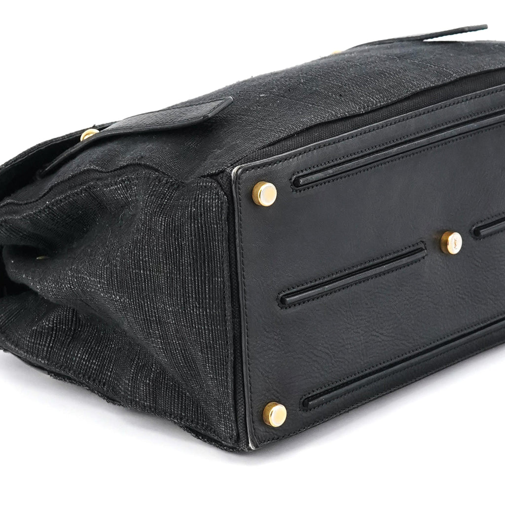 266251 Black Canvas Leather Muse Two Bag