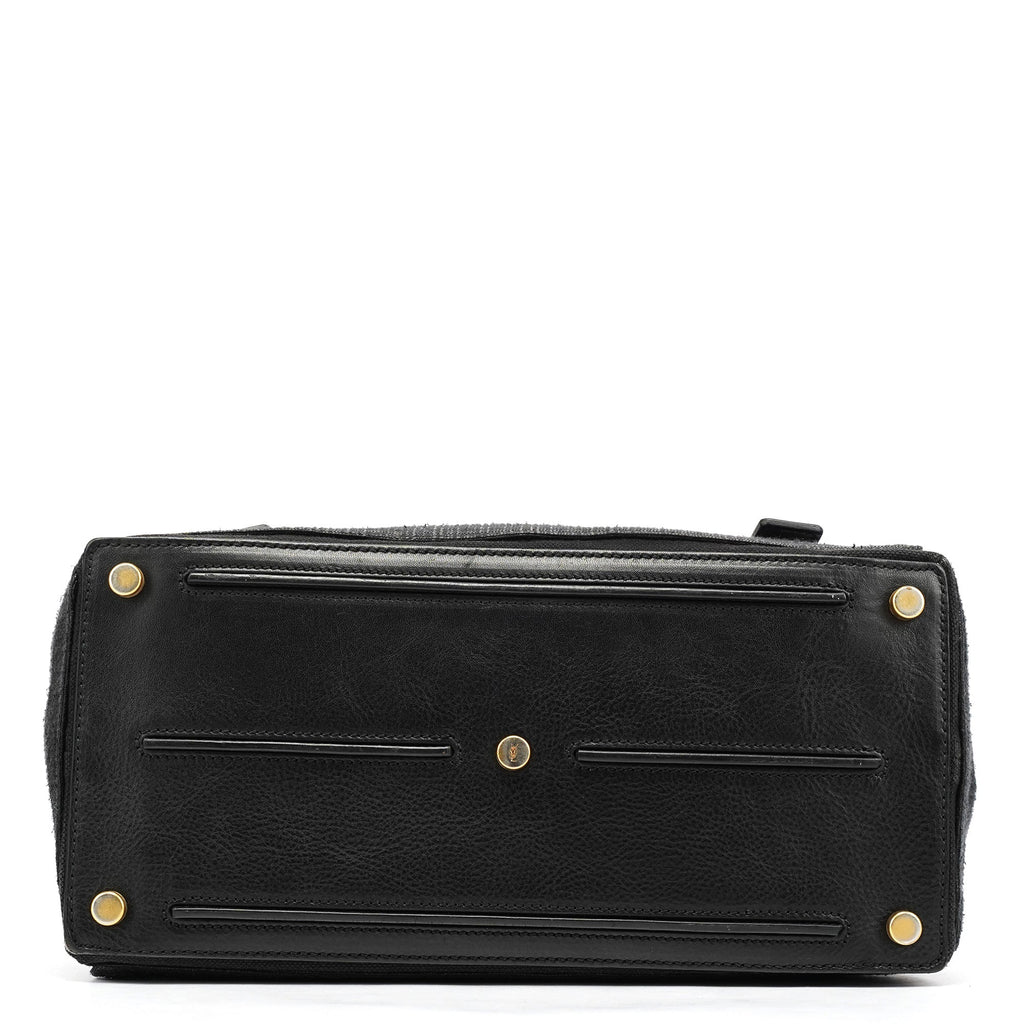 266251 Black Canvas Leather Muse Two Bag