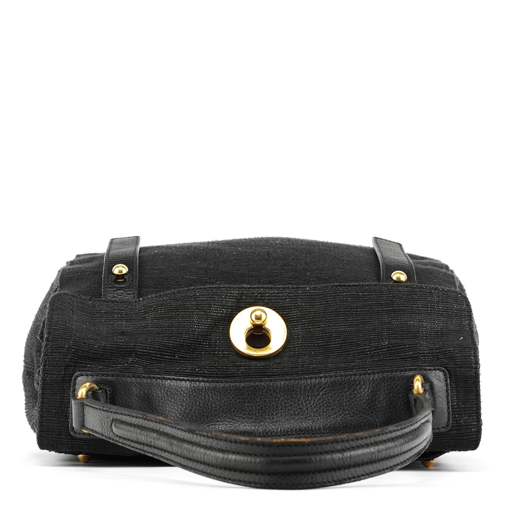 266251 Black Canvas Leather Muse Two Bag