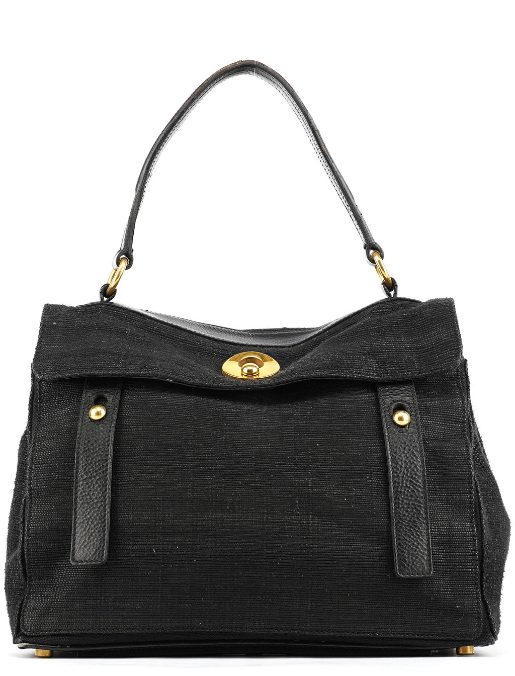 266251 Black Canvas Leather Muse Two Bag