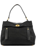 266251 Black Canvas Leather Muse Two Bag