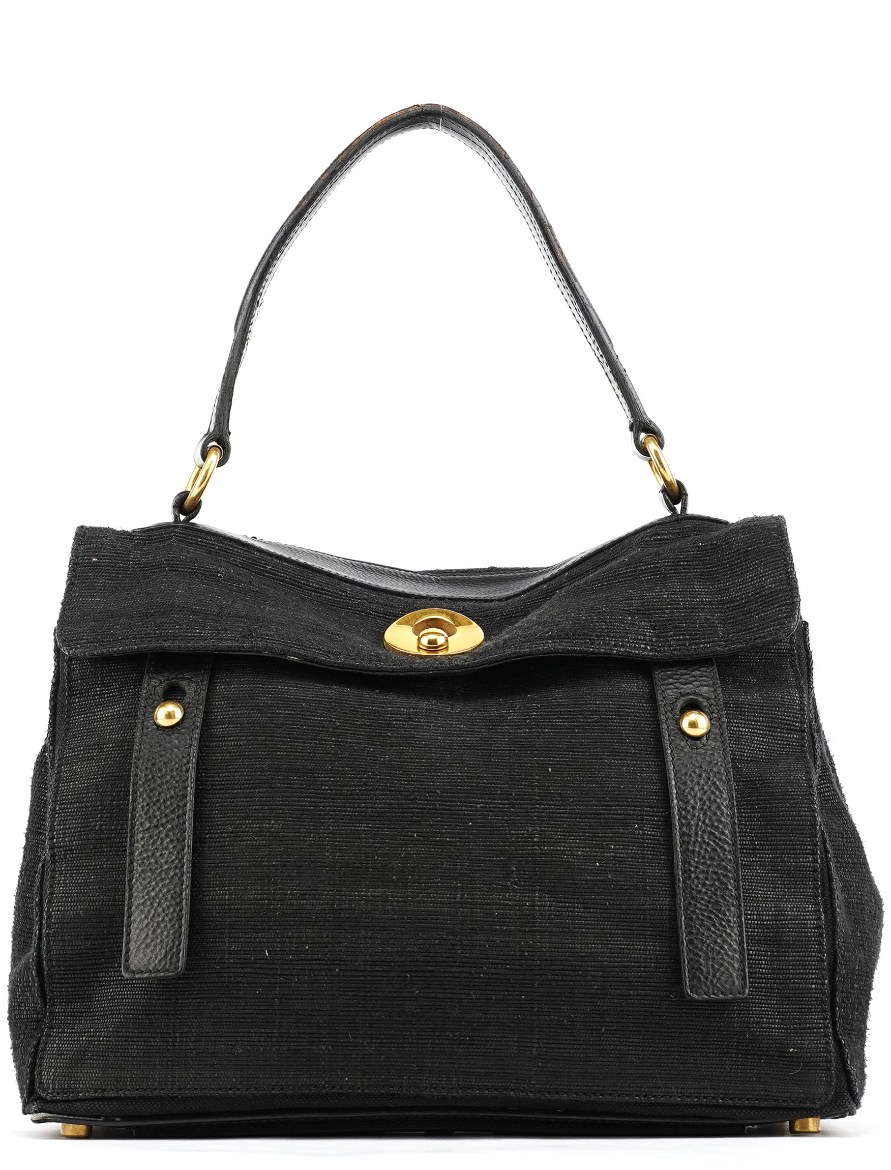 266251 Black Canvas Leather Muse Two Bag