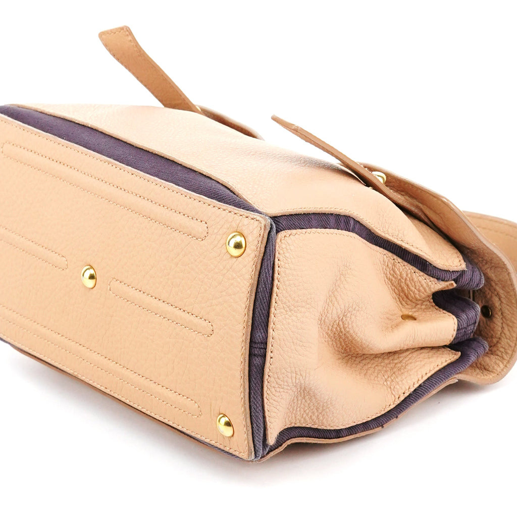 283761 Beige Brown Leather Muse Two 2-Way Bag