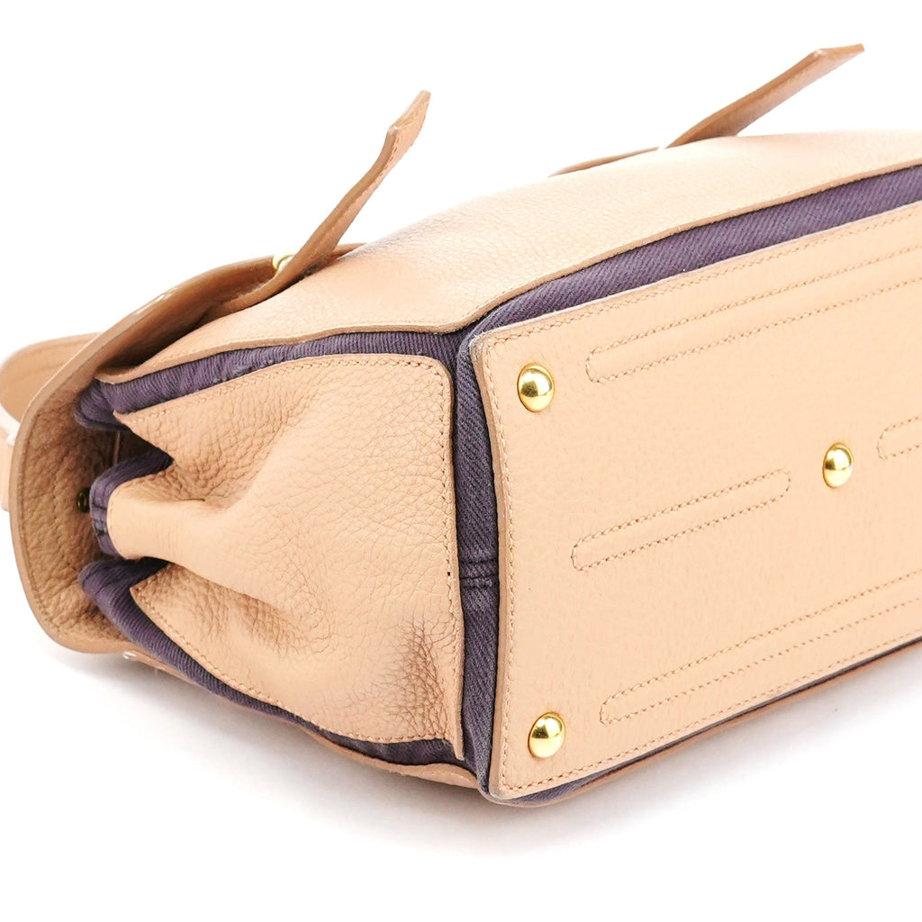 283761 Beige Brown Leather Muse Two 2-Way Bag