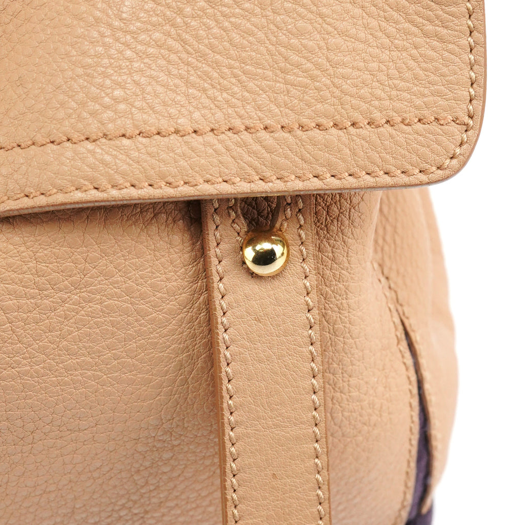 283761 Beige Brown Leather Muse Two 2-Way Bag
