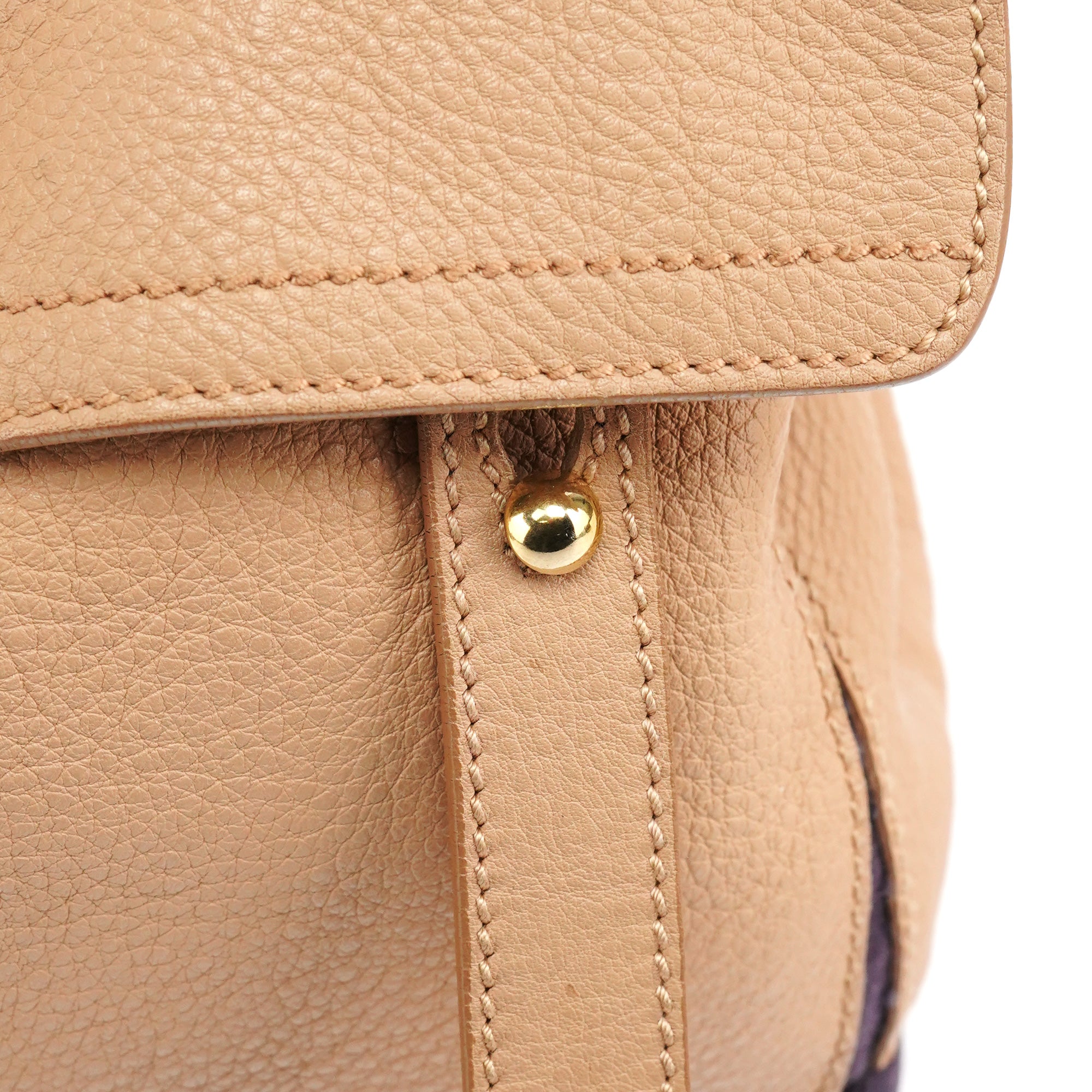 283761 Beige Brown Leather Muse Two 2-Way Bag