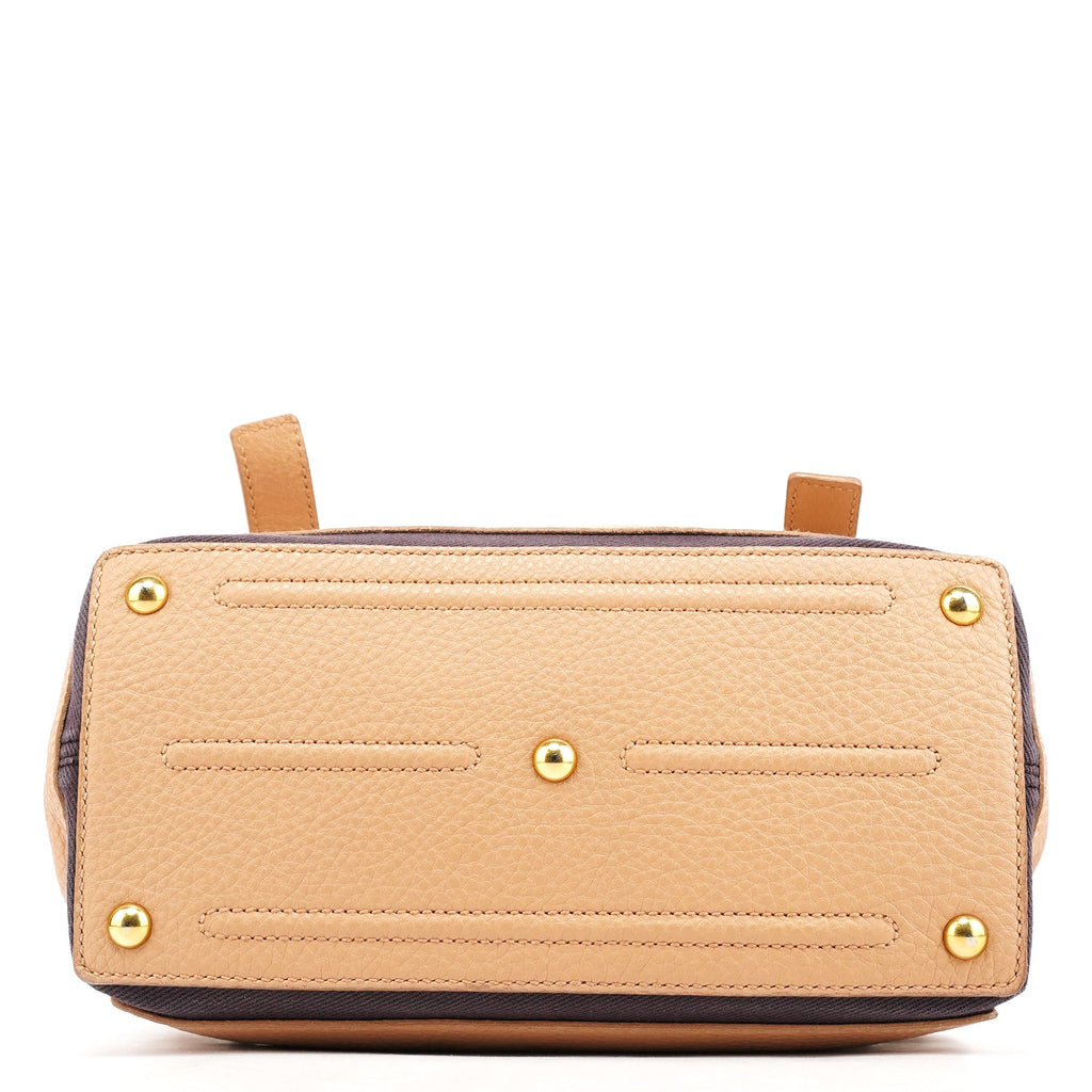 283761 Beige Brown Leather Muse Two 2-Way Bag