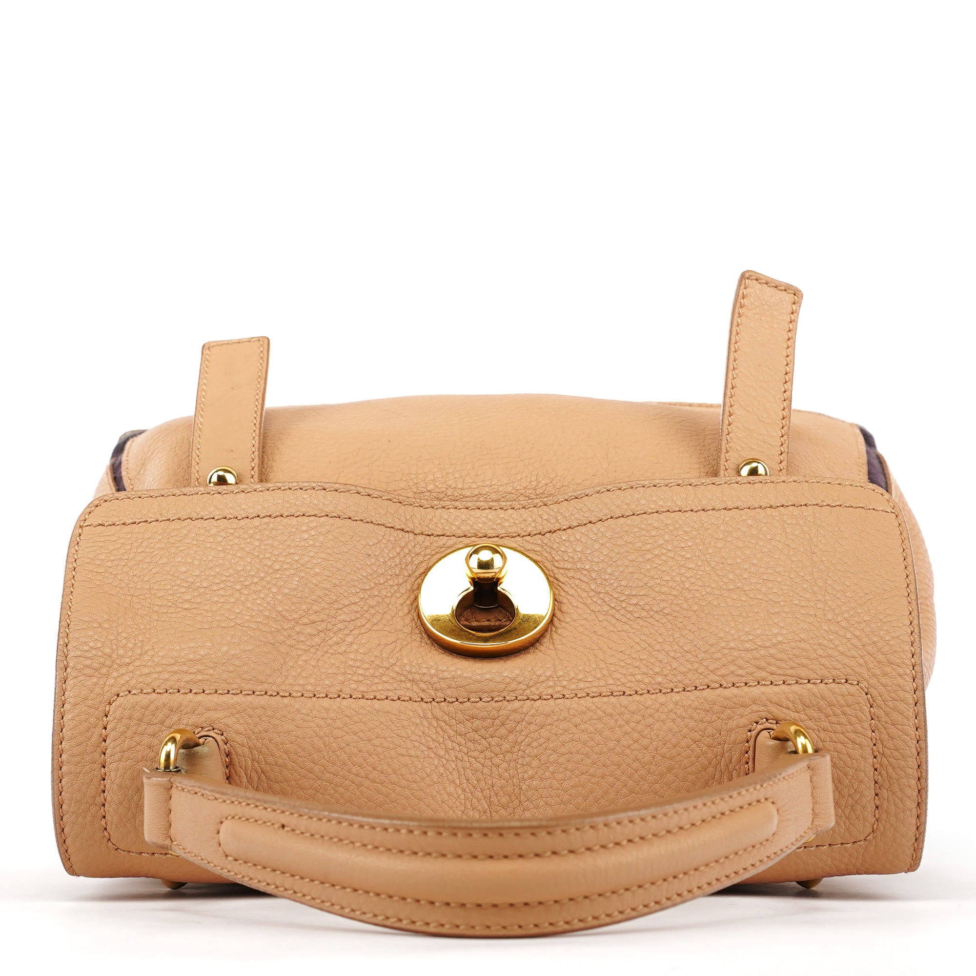 283761 Beige Brown Leather Muse Two 2-Way Bag