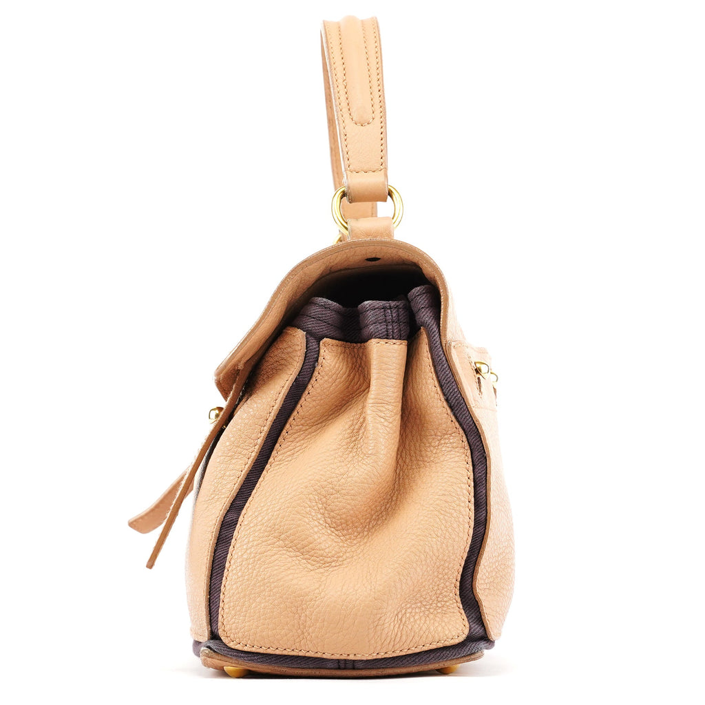 283761 Beige Brown Leather Muse Two 2-Way Bag