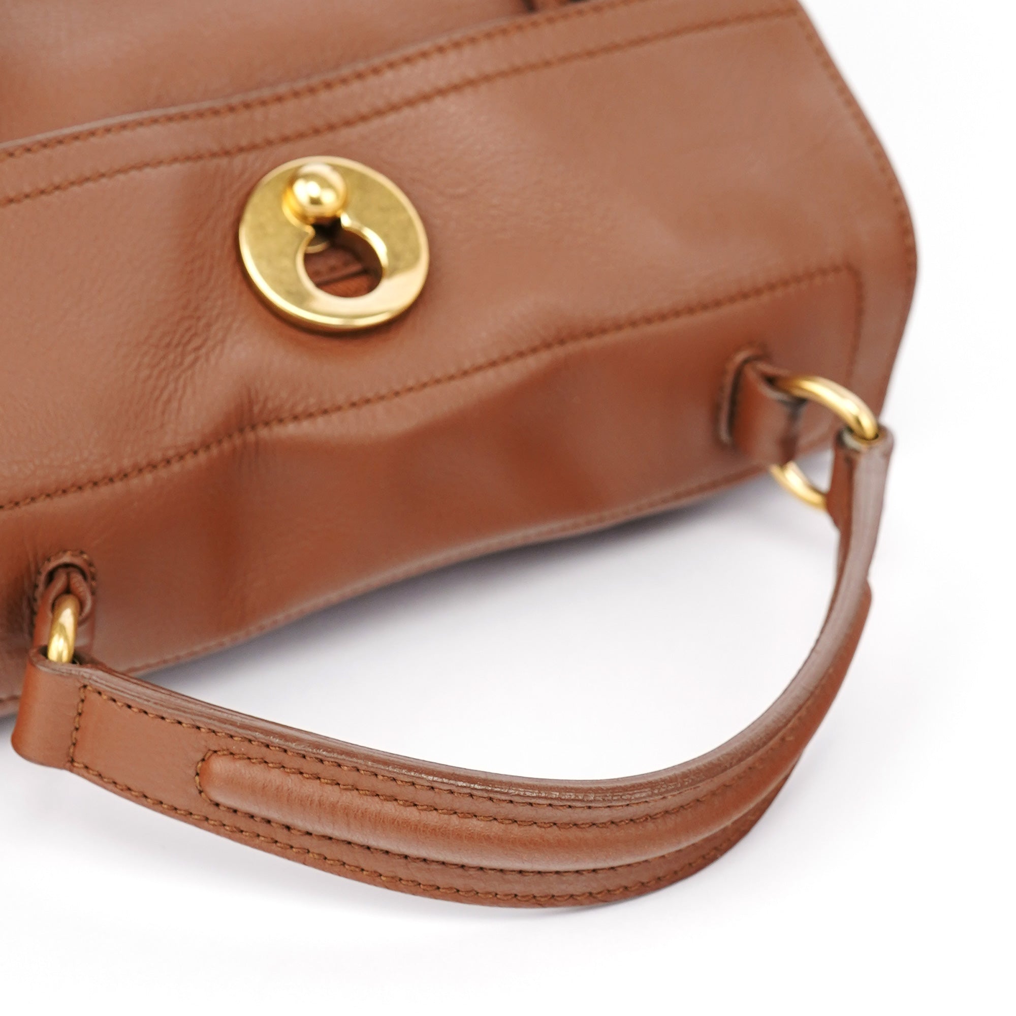 283761 Brown Leather Muse 2-Way Bag
