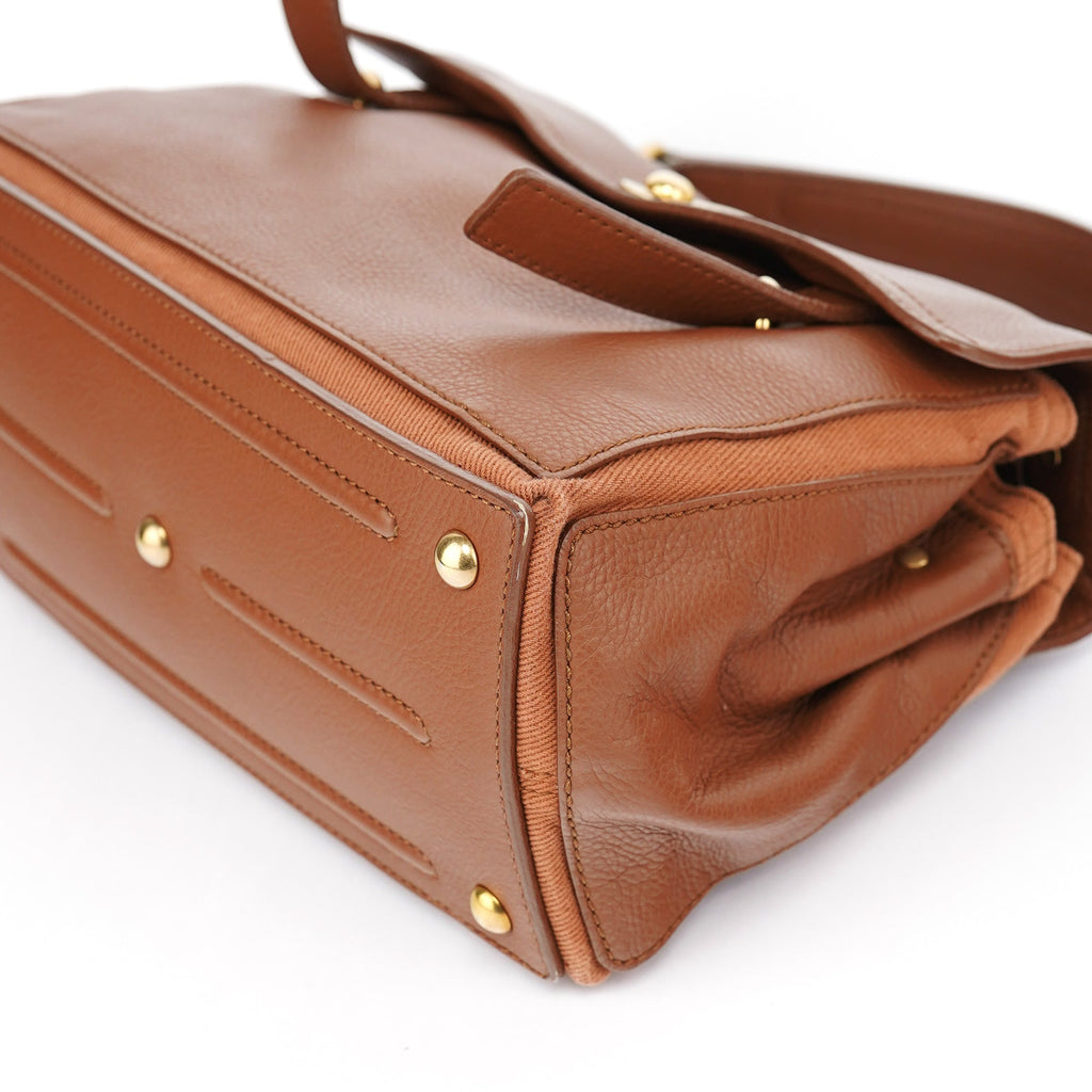 283761 Brown Leather Muse 2-Way Bag