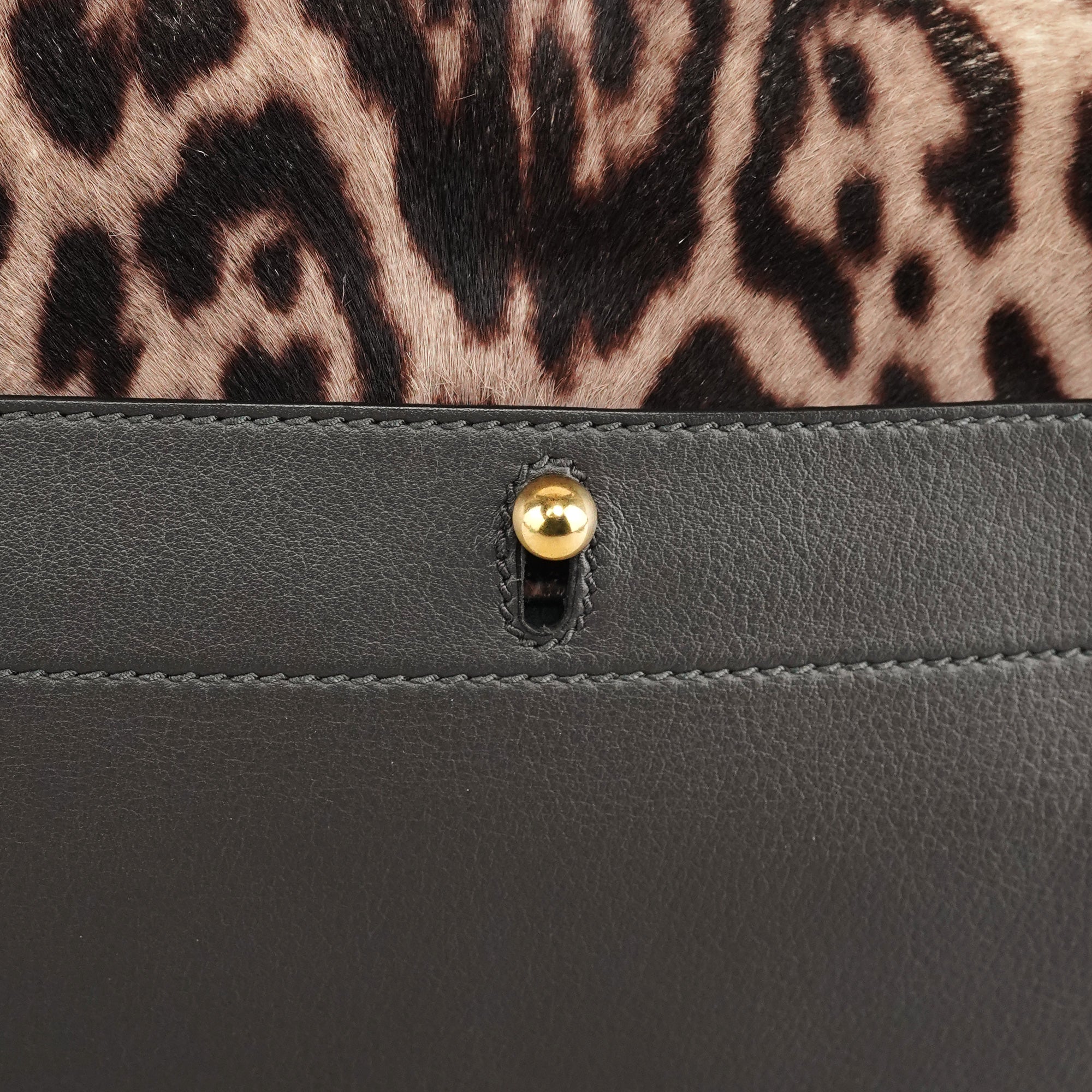 283761 Leopard Calfhair Leather Muse Two Bag