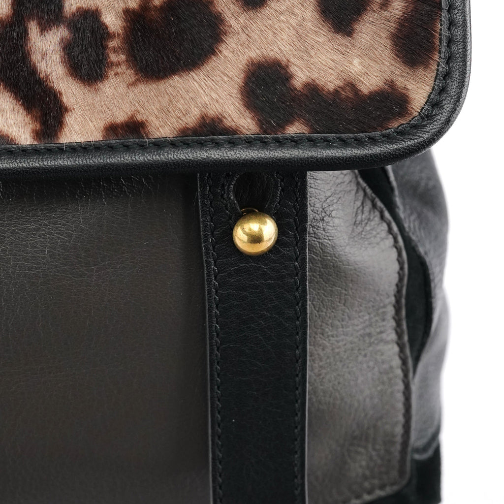 283761 Leopard Calfhair Leather Muse Two Bag