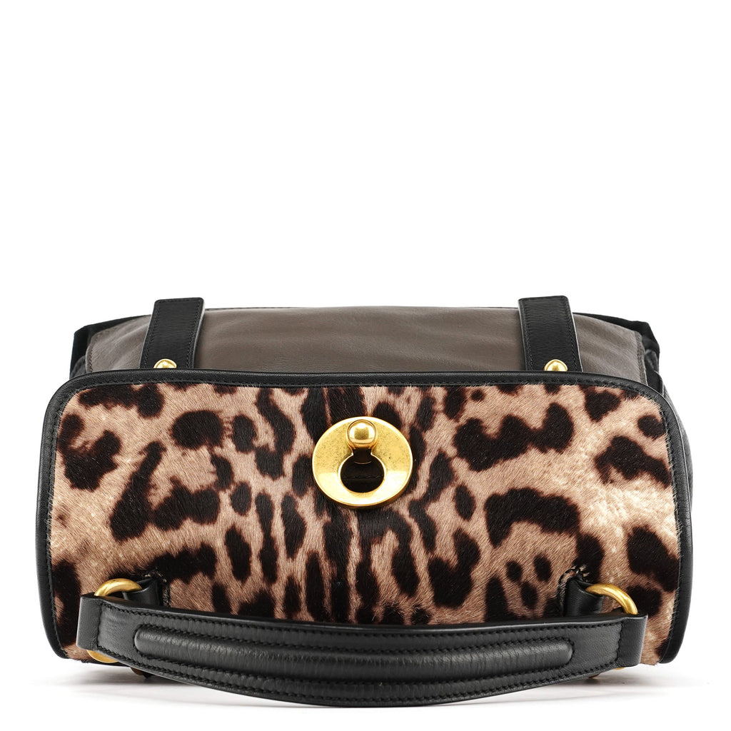 283761 Leopard Calfhair Leather Muse Two Bag