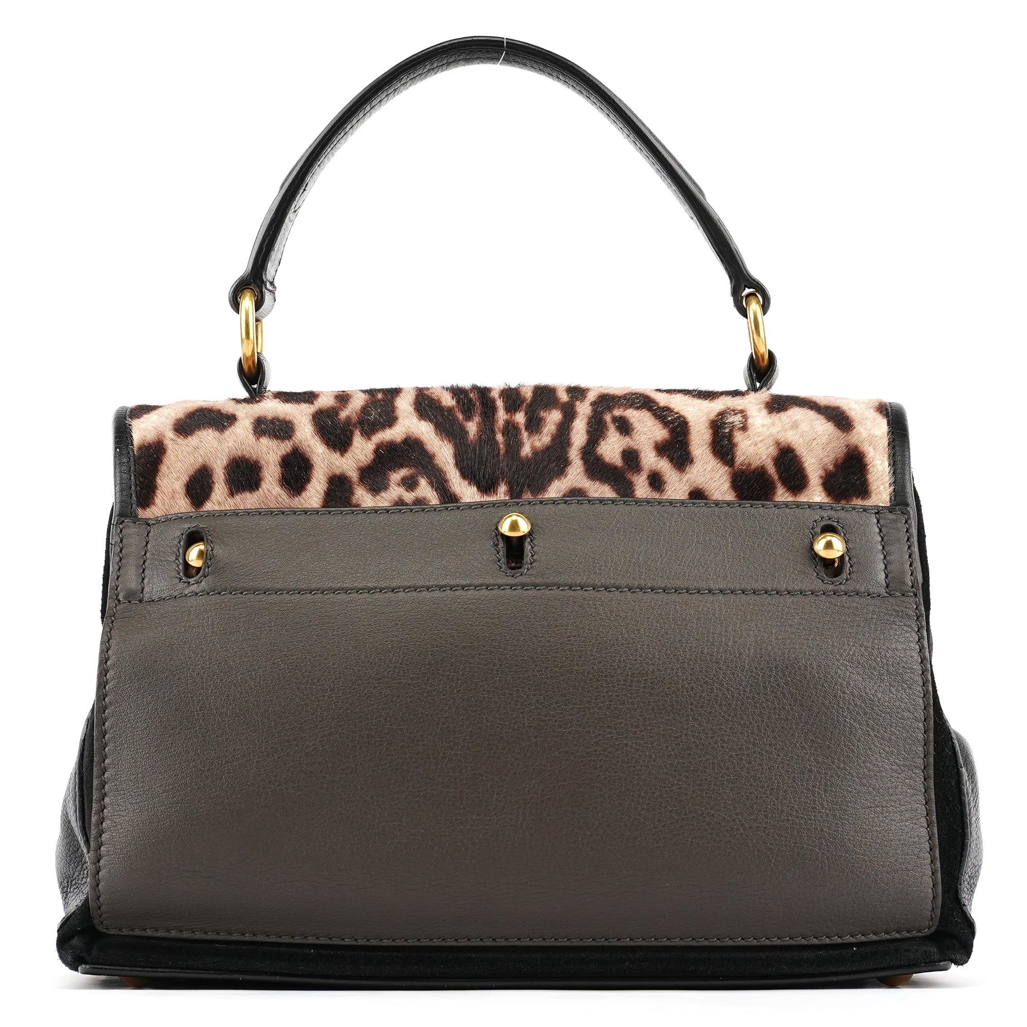 283761 Leopard Calfhair Leather Muse Two Bag