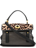 283761 Leopard Calfhair Leather Muse Two Bag