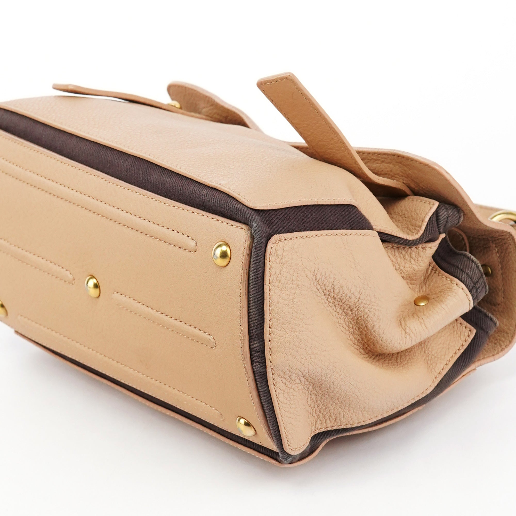 Beige Brown Leather Muse Two 2-Way Bag