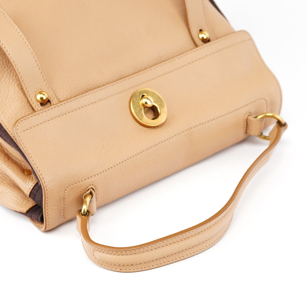 Beige Leather Muse Two 2-Way Bag