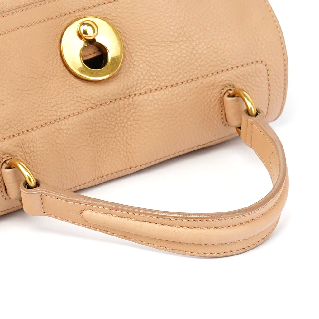 Beige Leather Muse Two Bag