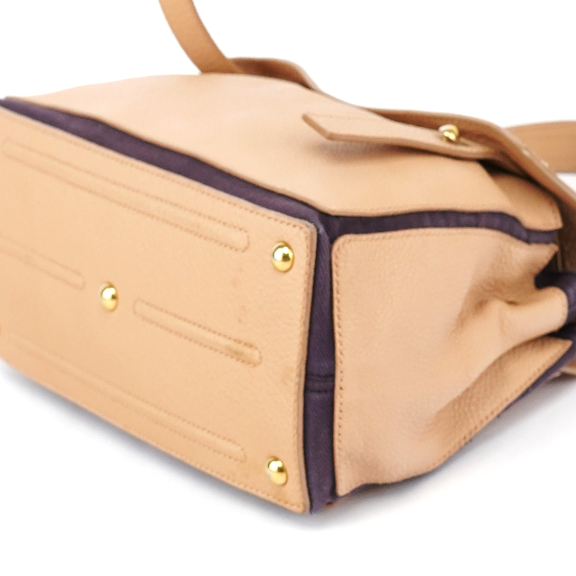 Beige Leather Muse Two Bag