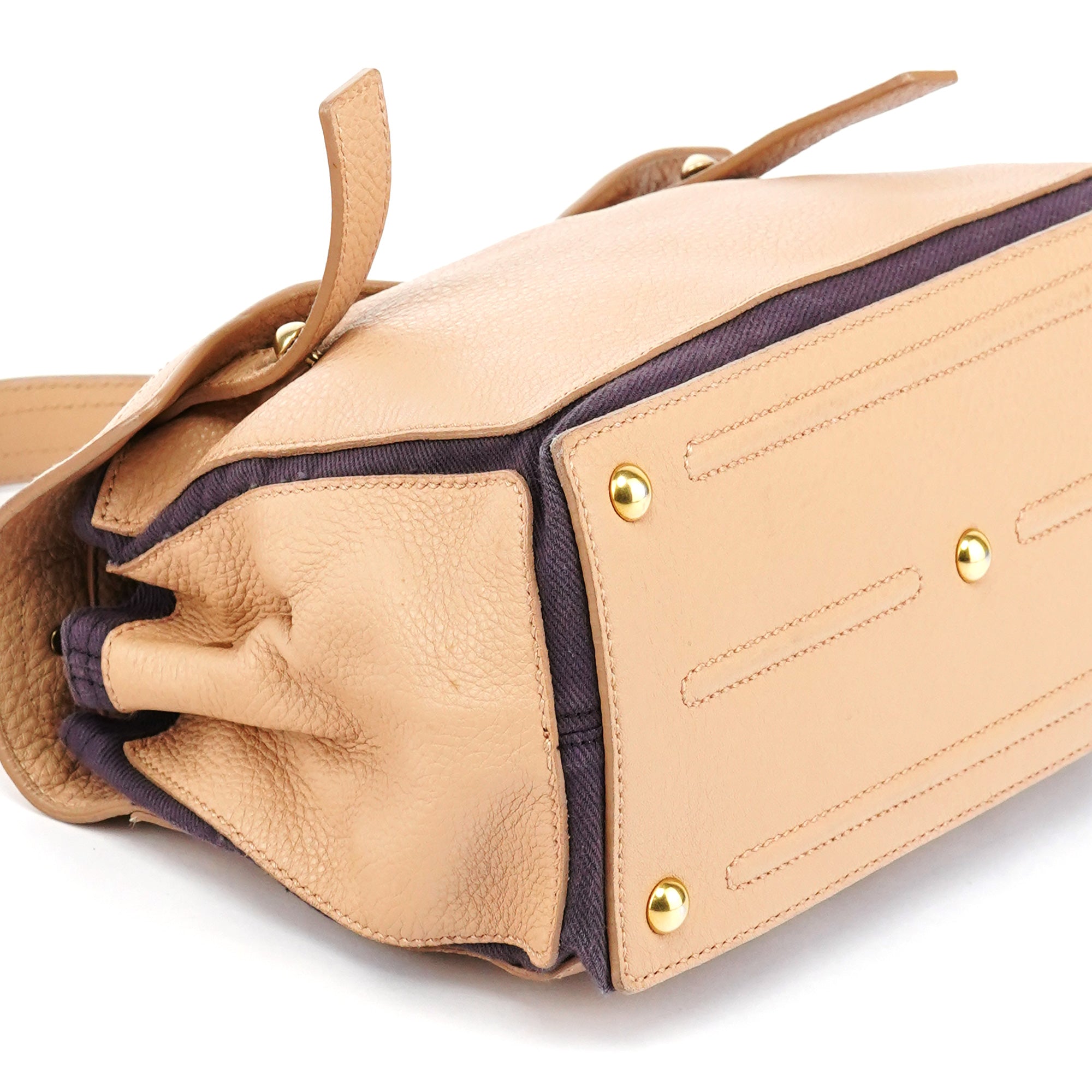 Beige Leather Muse Two Bag